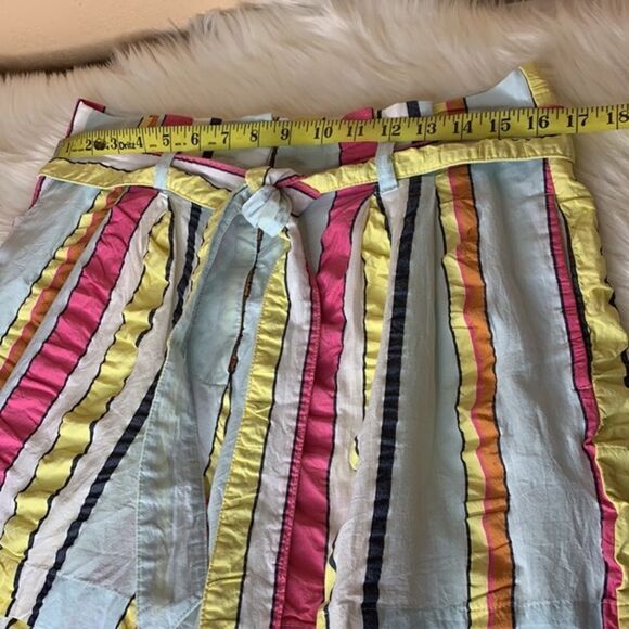 J. Crew Paper Bag Seersucker Stripe Ribbon Shorts Size 10 - Picture 7 of 14
